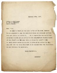 Image of a Letter from Leonard Woolf at The Hogarth Press to Librairie Gallimard (27/01/1927)