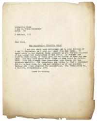 Image of a Letter from Leonard Woolf at The Hogarth Press to Librairie Stock (08/10/1927)