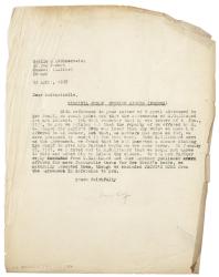 Image of a Letter from Leonard Woolf at The Hogarth Press to Jeanne Lichnerowicz (23/05/1928)
