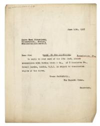 Image of a Letter from The Hogarth Press to Emmi Hirschberg (14/06/1928)