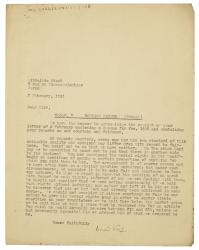 Image of a Letter from Leonard Woolf at The Hogarth Press to Librairie Stock (07/02/1931)