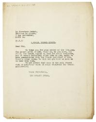 Image of a Letter from The Hogarth Press to Éditions du Siècle (31/08/1932)