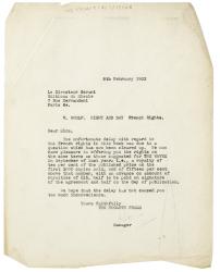 Image of a Letter from The Hogarth Press to Éditions du Siècle (08/02/1933)