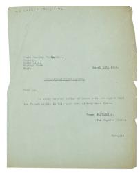 Image of a Letter from The Hogarth Press to Warre B. Wells (15/03/1934)