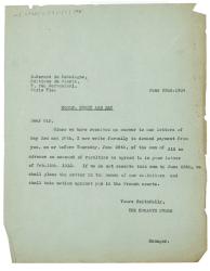Image of a Letter from Margaret West to Gérard de Catalogne (22/06/1934)