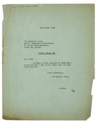 Image of a Letter from The Hogarth Press to Librairie Stock (22/03/1938)
