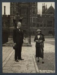 black and white photograph of Hope Mirrlees with Philip Edward Morrell