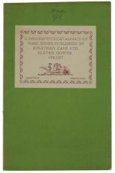 Image of green cover of:A Descriptive Catalogue of Some Books Published by Jonathan Cape Ltd (Christmas 1924)