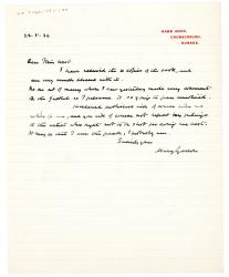 Image of handwritten letter from Mary Gordon to Margaret West (22/05/1936) page 1 of 1 