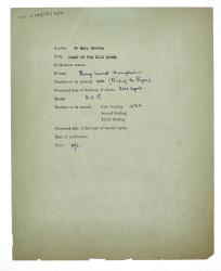 Image of typescript printing binding and delivery information relating to Chase of the Wild Goose (undated) page 1 of 1