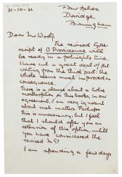 image of handwritten letter from John Hampson Simpson to Leonard Woolf (31/10/1931) page 1 of 2