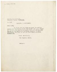 Image of typescript letter from John Lehmann to R. & R. Clark (21/1/1932) page 1 of 1