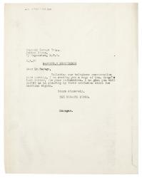 Image of typescript letter from John Lehmann to Raymond Savage (02/05/1932) page 1 of 1