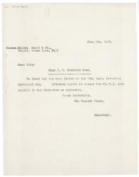 Image of typescript letter from The Hogarth Press to Holden Scott & Co (09/06/1928) page 1 of 1