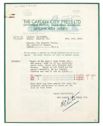 Image of typescript letter from The Garden City Press to The Hogarth Press (05/02/1935) page 1 of 2