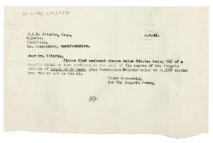 Image of typescript letter from The Hogarth Press to C. H. B. Kitchin (06/04/1945) page 1 of 1