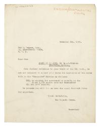 Image of typescript letter from The Hogarth Press to Tauchnitz (08/11/1929) page 1 of 1