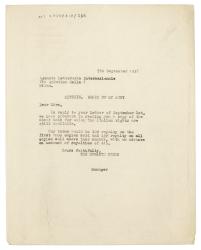 Image of typescript letter from The Hogarth Press to Agenzia Letteraria Internazionale (07/09/1932) page 1 of 1