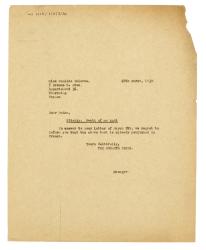Image of typescript letter from The Hogarth Press to Pauline Delerne (28/03/1939) page 1 of 1