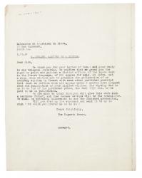 Image of typescript letter from John Lehmann to Libraire de L'artisan du Livre (03/12/1931)