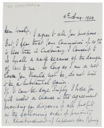 Image of handwritten Letter from Norman Leys to Leonard Woolf (04/08/1924) page 1