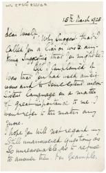 Letter from Norman Leys to Leonard Woolf (15/03/1925) page 1 of 2