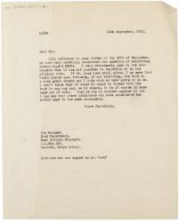 Image of typescript letter from The Hogarth Press to East African Standard (16/09/1953) page 1 of 1