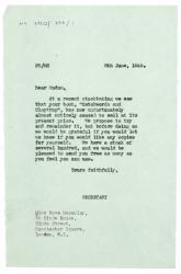 Image of typescript letter from The Hogarth Press to Rose Macaulay (08/06/1949) page 1 of 1