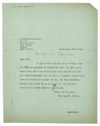 Image of typescript letter from The Hogarth Press to Parmenas Githendu Mockerie (10/09/1936) page 1 of 1