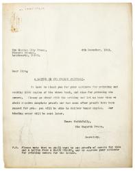 Image of typescript letter from The Hogarth Press to The Garden City Press (04/12/1931) Page 1 of 1