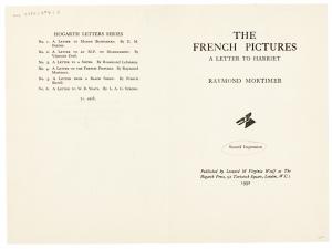 Image of the typescript specimen page of The French Pictures 