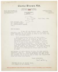 Image of a letter from Spencer Curtis Brown to John Lehmann (31/07/1940)