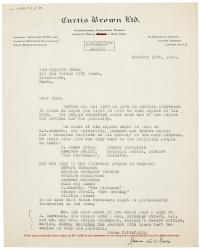 Image of a letter from Spencer Curtis Brown to The Hogarth Press (15/10/1940)