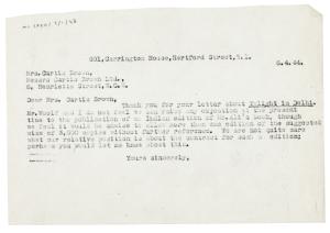 Image of typescript letter from John Lehmann to Curtis Brown Ltd (06/04/1944) page 1 of 1