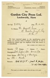 Image of letter from The Garden City Press Ltd to The Hogarth Press (18/04/1940) page 1 of 1