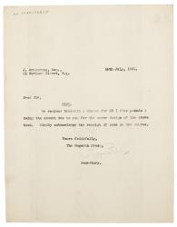 Image of typescript letter from Peggy Belsher to John Armstrong (14/07/1931) page 1 of 1