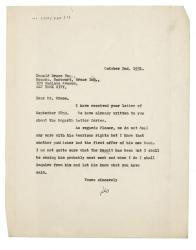 Image of typescript letter from Leonard Woolf to Donald Brace (02/10/1931) page 1 of 1 