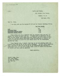 Image of typescript letter from Piers Raymond to The Grove Press (04/07/1952) page 1 of 1