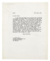 Image of typescript letter from Harold Raymond to Coward McCann Inc. (25/07/1952) page 1 of 1
