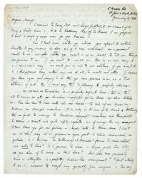 Image of handwritten Letter from Samuel Solomonovich Koteliansky to Leonard Woolf (04/01/1923) page 1 of 2
