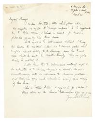 Image of handwritten letter from Samuel Solomonovich Koteliansky to Leonard Woolf (20/03/1923)  page 1