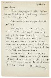 Image of  handwritten letter from Samuel Solomonovich Koteliansky to Leonard Woolf (22/05/1923) page 1 of 1