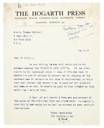 Image of typescript letter from Marjorie Thompson Joad to Thomas Seltzer inc (14/12/1923)  page  1 of 1