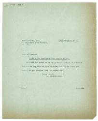 Image of typescript letter from The Hogarth Press to Denis Ireland (17/11/1939)  page 1 of 1