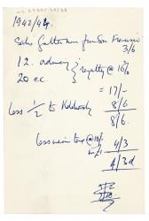 Handwritten sales and losses relating to the Gentleman from San Francisco (1942-1944) page 1 of 1