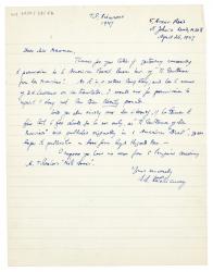 Image of handwritten letter from Samuel Solomonovich Koteliansky to Cherrell Newman (26/04/1947) page 1 of 1