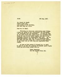 Image of typescript letter from Cherrell Newman to Robert de Graaf (05/05/1947) page 1 of 1