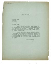 Image of typescript letter from Leonard Woolf to Enid Marx (07/04/1937) page 1 of 1