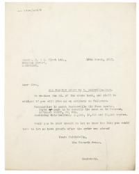 Image of typescript letter from The Hogarth Press to R. & R. Clark (18/03/1931) page 1 of 1