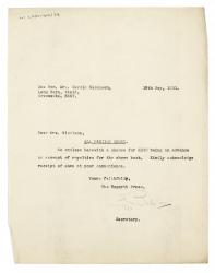Image of typescript letter from Peggy Belsher to Vita Sackville-West (18/05/1931) page 1 of 1